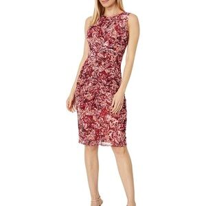 Vince Camuto Women's Printed Ruched Mesh Bodycon Dress